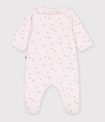 || Petit Bateau || Fluwelen boxpak met voetjes en kraagje - Bloemetjes