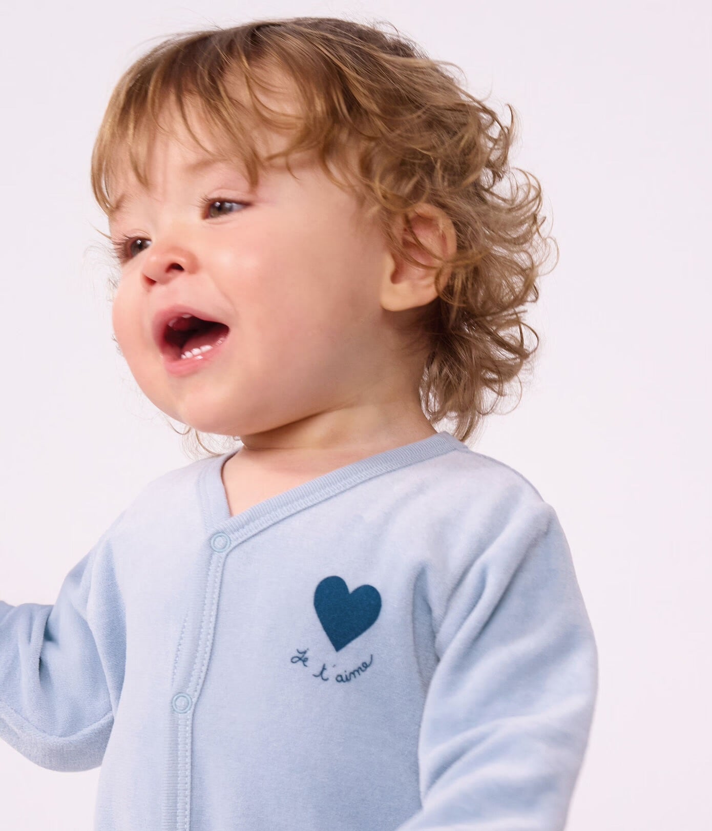 || Petit Bateau || Velours boxpak met voetjes blauw - Hart