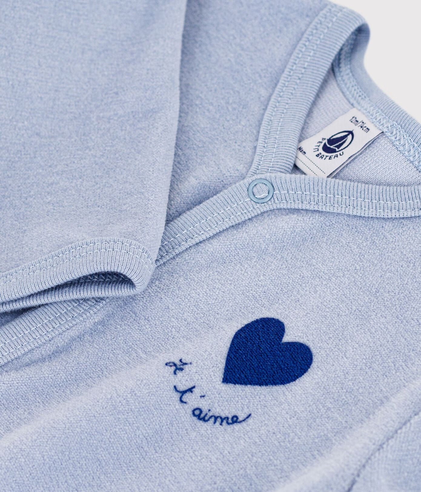 || Petit Bateau || Velours boxpak met voetjes blauw - Hart