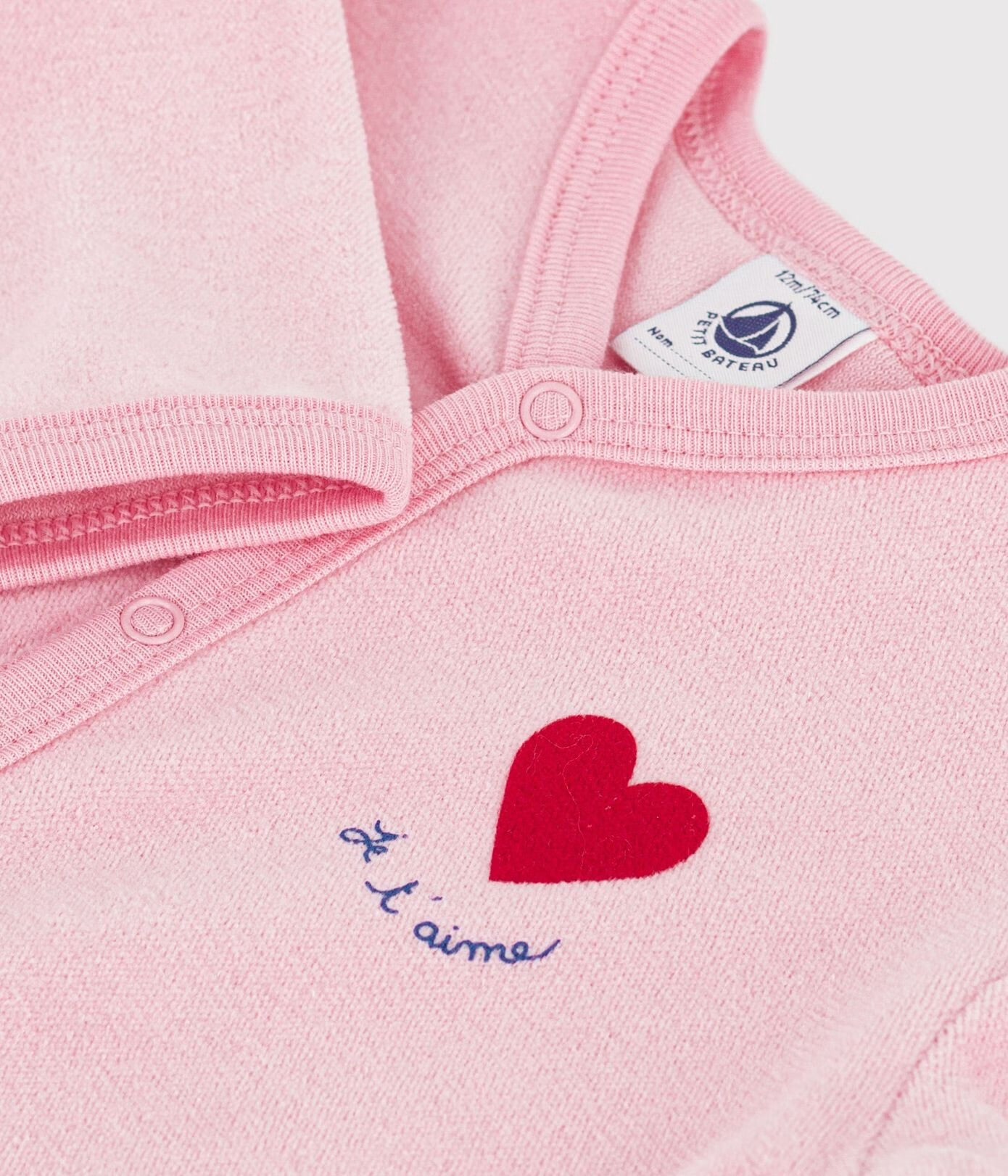 || Petit Bateau || Velours boxpak met voetjes roze - Hart