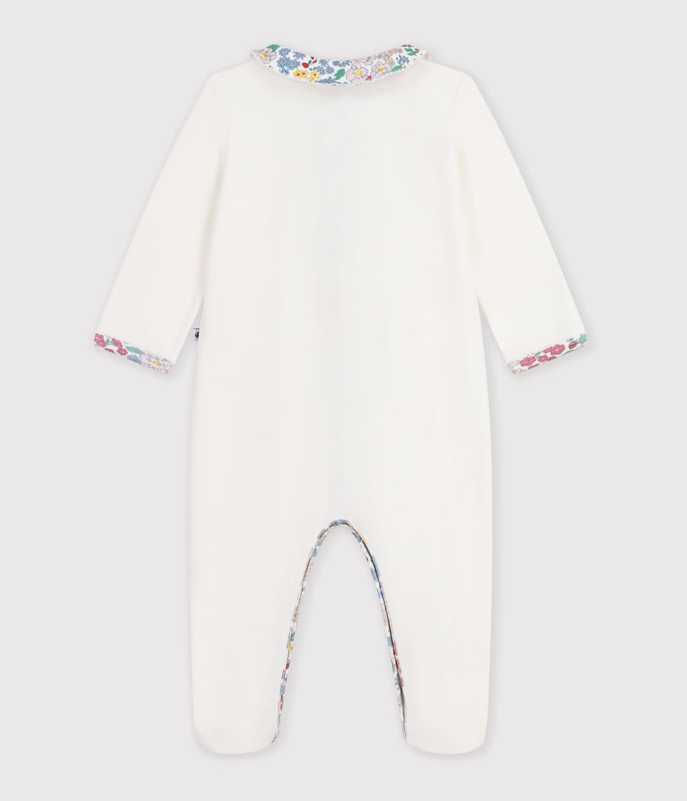 || Petit Bateau || Fluwelen boxpak met voetjes en kraagje - Bloemen