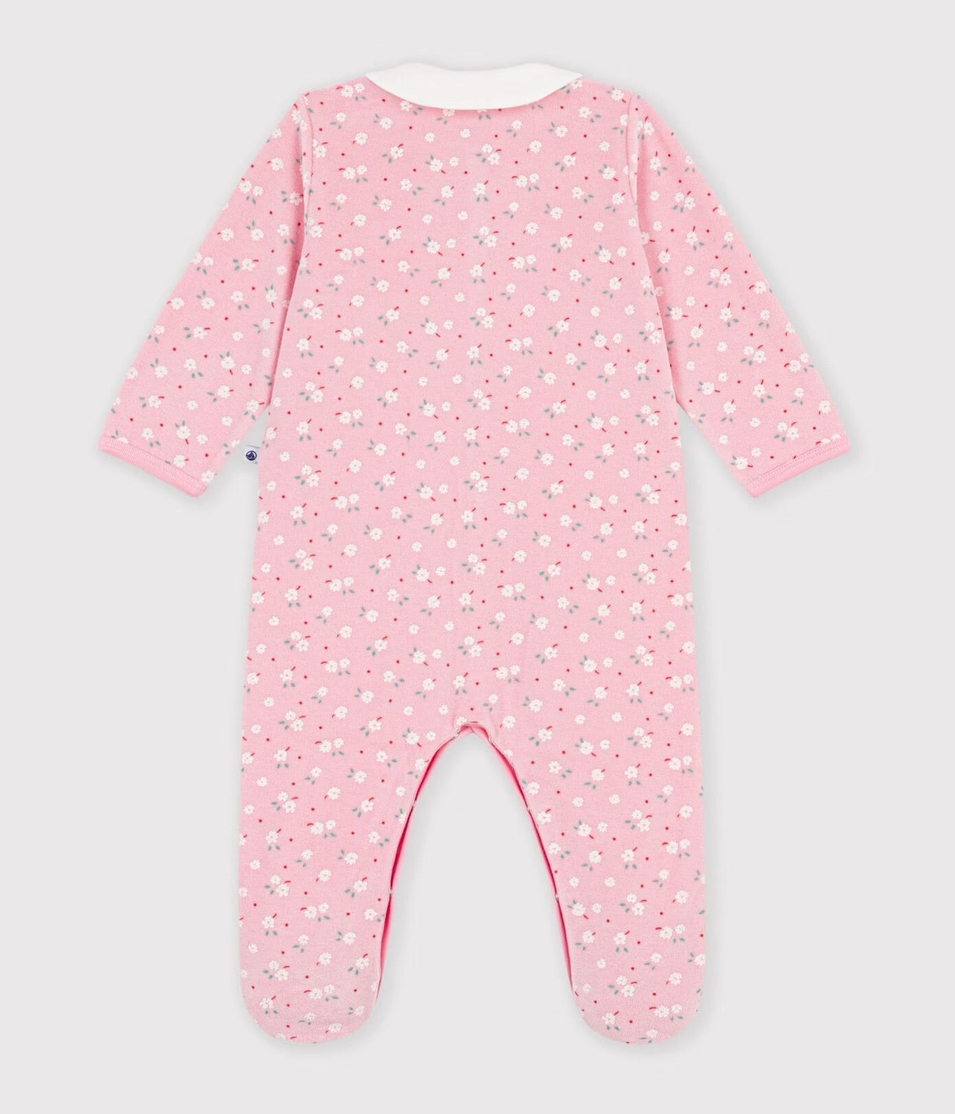 || Petit Bateau || Fluwelen boxpak met voetjes en kraagje - Bloempjes