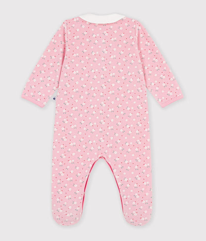 || Petit Bateau || Fluwelen boxpak met voetjes en kraagje - Bloempjes