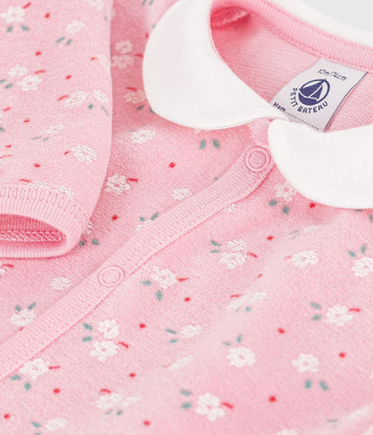 || Petit Bateau || Fluwelen boxpak met voetjes en kraagje - Bloempjes