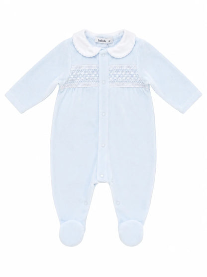 || Babidu || Velours boxpak met kraagje - Sky Blue