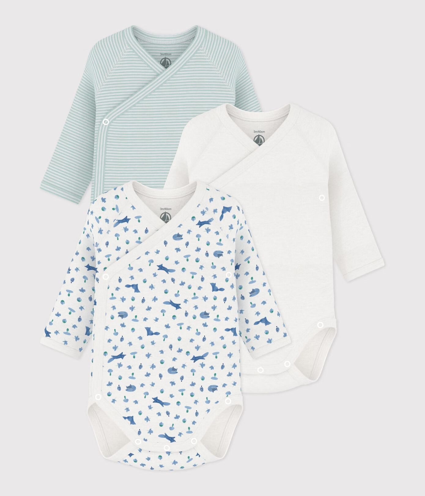 || Petit Bateau || Set overslagromper lange mouwen - Blauwe vosjes