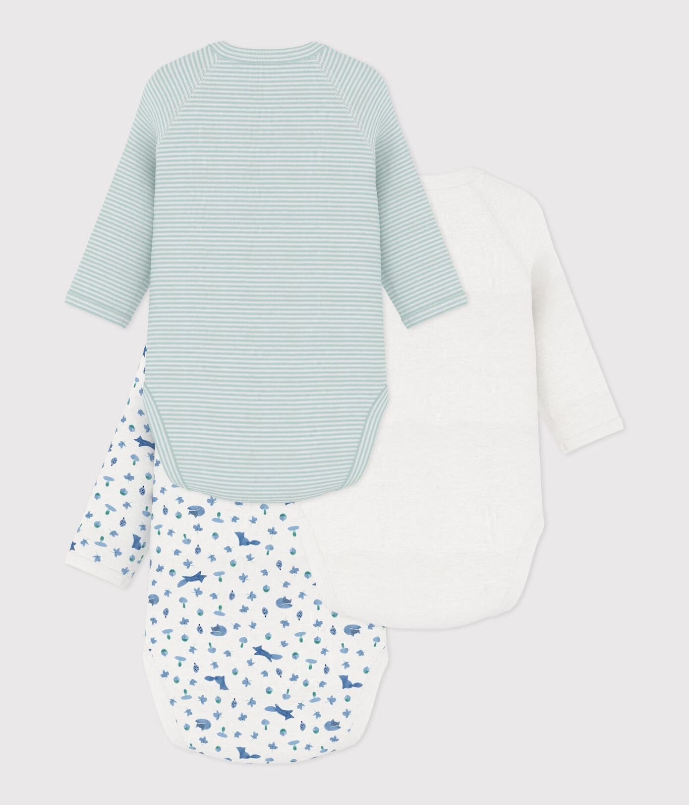 || Petit Bateau || Set overslagromper lange mouwen - Blauwe vosjes