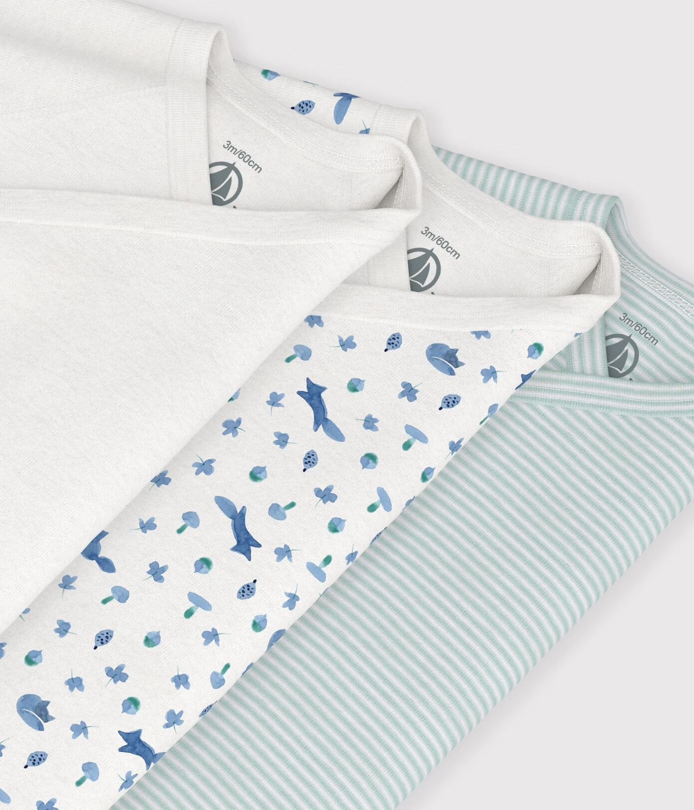 || Petit Bateau || Set overslagromper lange mouwen - Blauwe vosjes