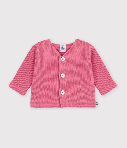 || Petit Bateau || Basis gebreid vest met knopen - Roze