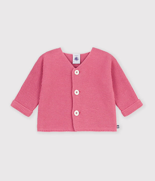|| Petit Bateau || Basis gebreid vest met knopen - Roze
