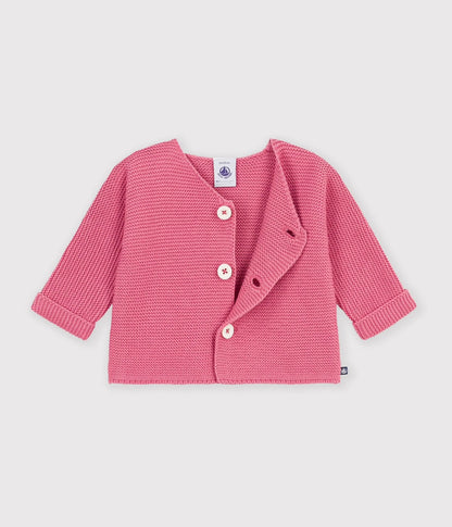 || Petit Bateau || Basis gebreid vest met knopen - Roze