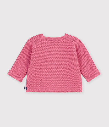 || Petit Bateau || Basis gebreid vest met knopen - Roze