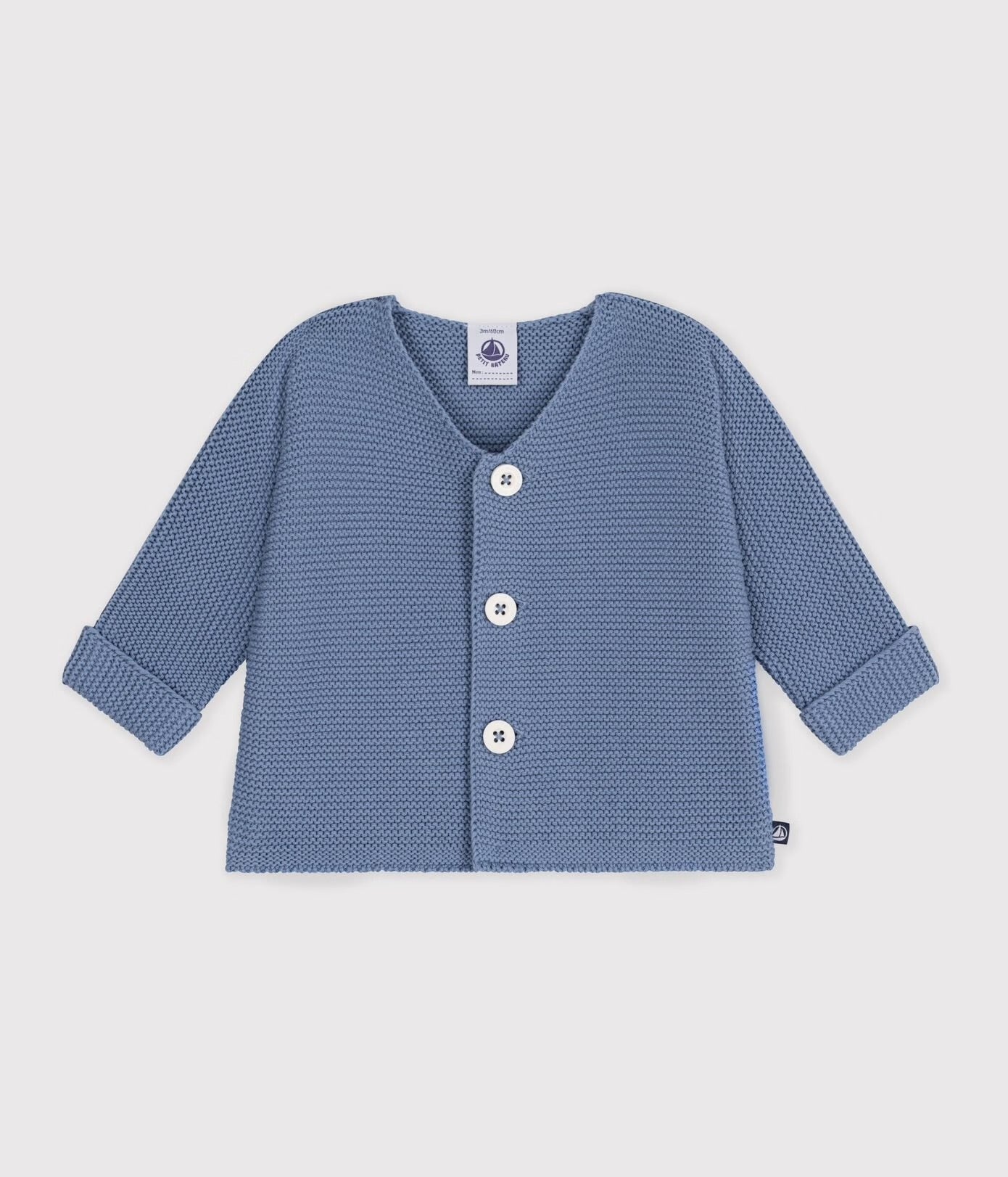 || Petit Bateau || Basis gebreid vest met knopen - Blauw