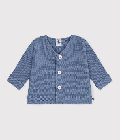|| Petit Bateau || Basis gebreid vest met knopen - Blauw