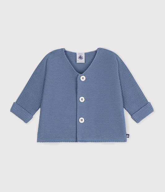 || Petit Bateau || Basis gebreid vest met knopen - Blauw
