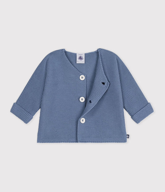 || Petit Bateau || Basis gebreid vest met knopen - Blauw