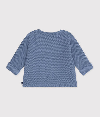 || Petit Bateau || Basis gebreid vest met knopen - Blauw