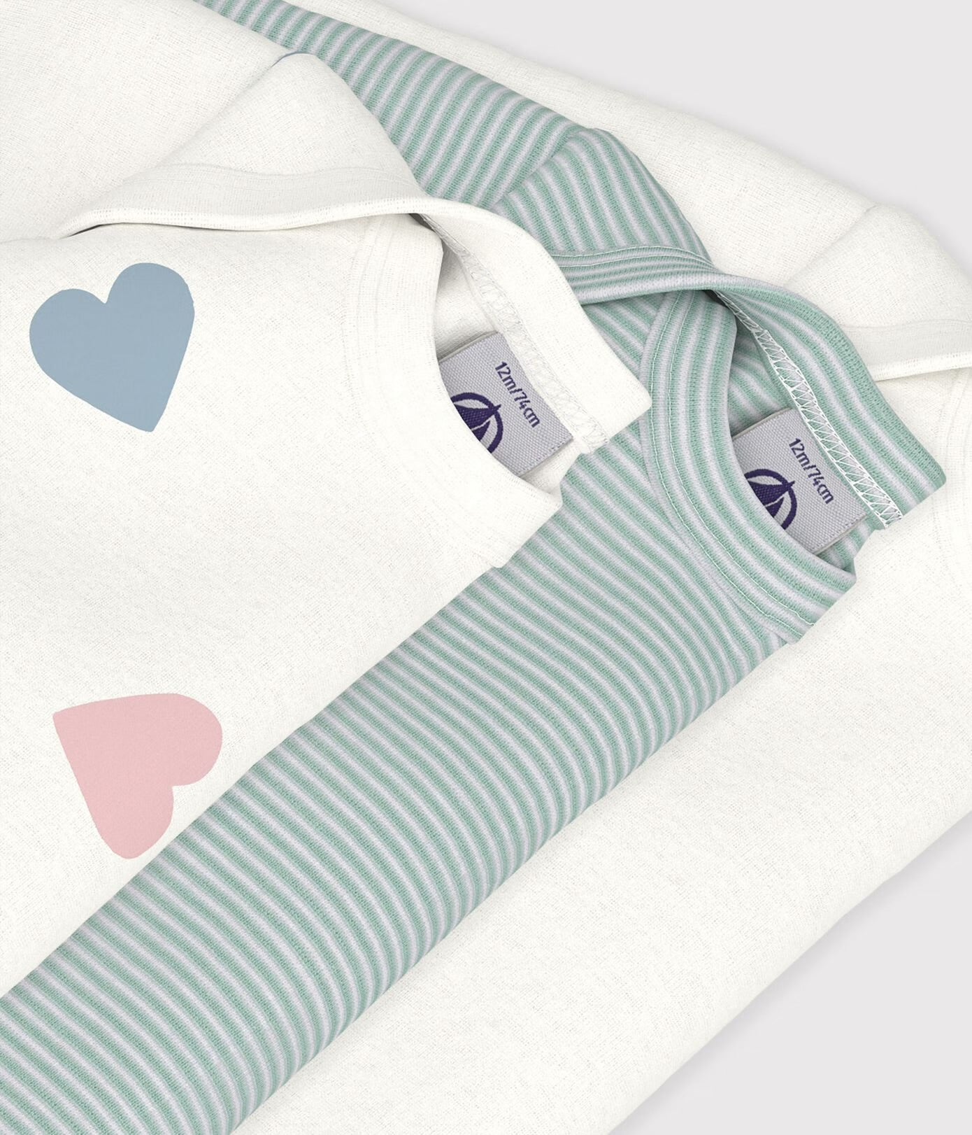 || Petit Bateau || Set romper lange mouwen - Harten Multi