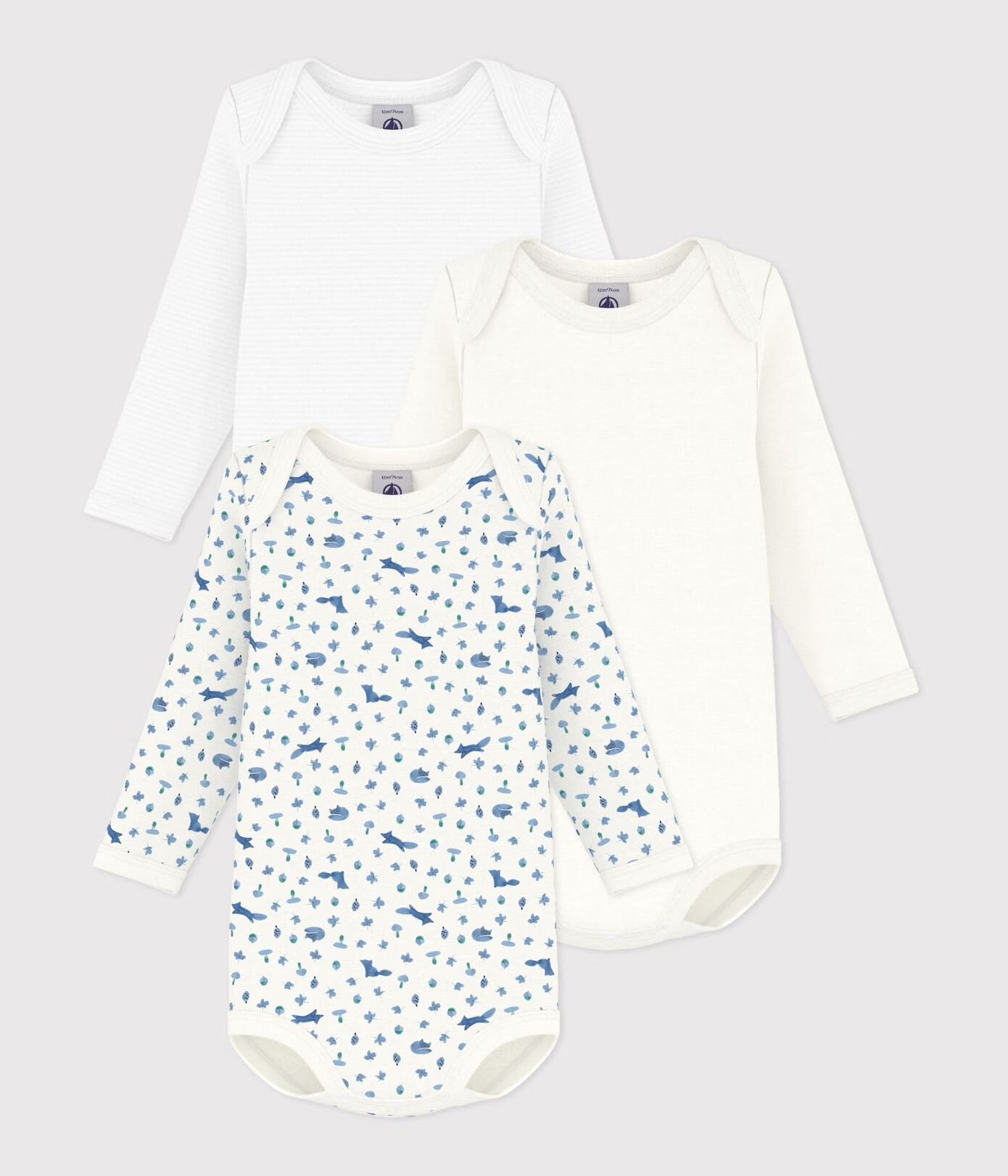 || Petit Bateau || Set romper lange mouwen - Vosjes Blauw