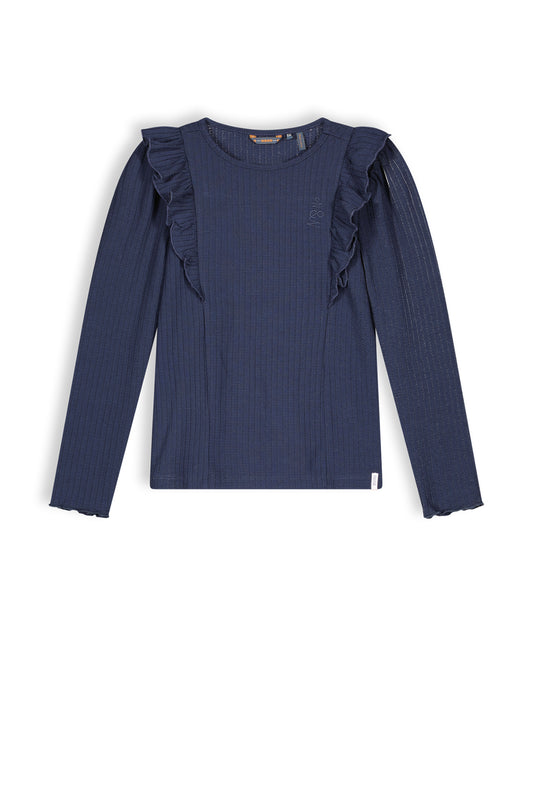 || NONO || Rib t-shirt met ruffles