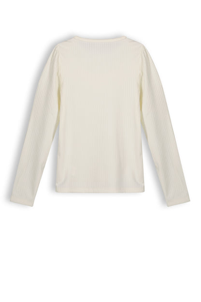 || NONO || Rib t-shirt met broderie ruffles