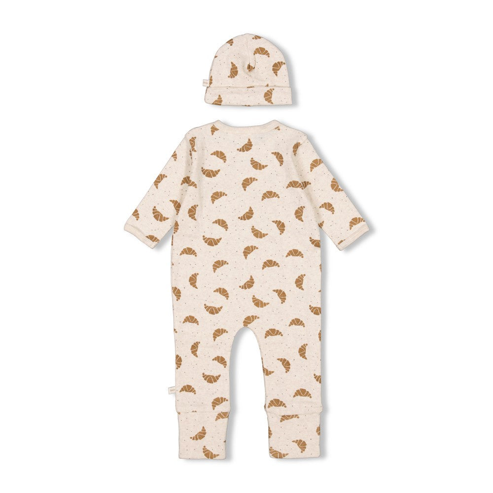 || Feetje || Basis boxpak en mutsje met croissantjes - Unisex