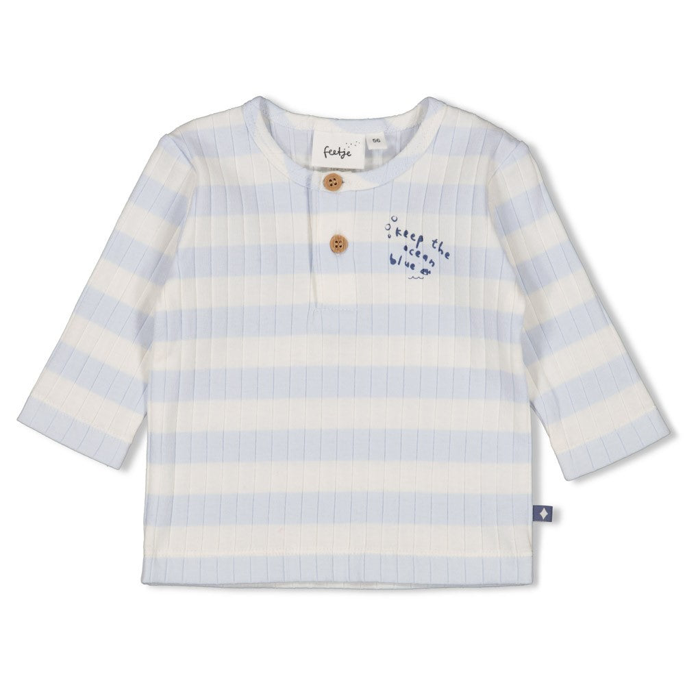 || Feetje || T-shirt rib met strepen - Blue Ocean