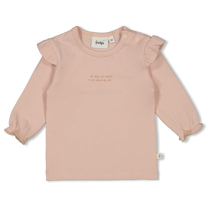 || Feetje || T-shirt met bloemetje op de borst - Delicate Flower