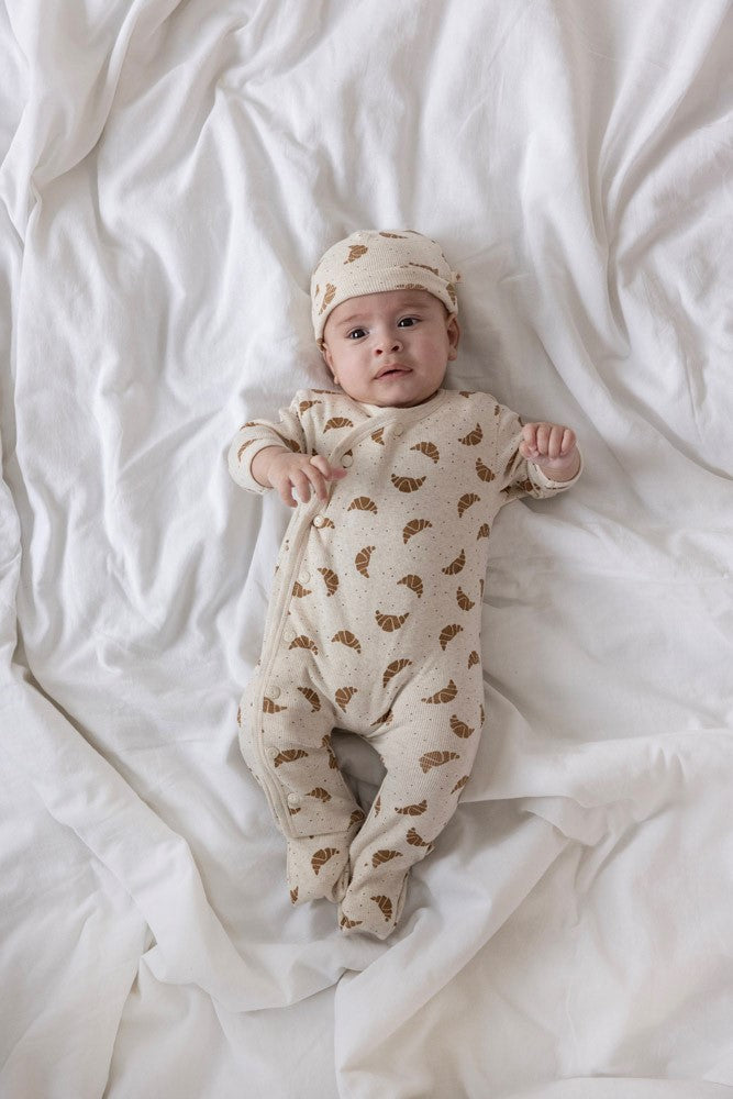 || Feetje || Basis boxpak en mutsje met croissantjes - Unisex