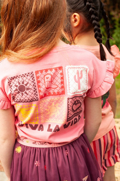 || Jubel || T-shirt met backprint - Salsa Sunset