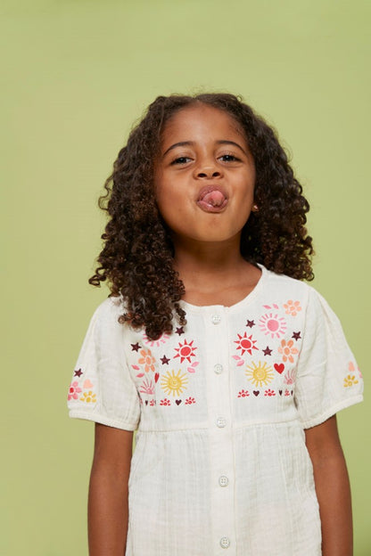 || Jubel || Mousseline blouse met borduursel - Salsa Sunset