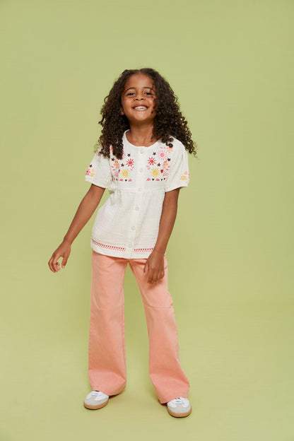 || Jubel || Mousseline blouse met borduursel - Salsa Sunset