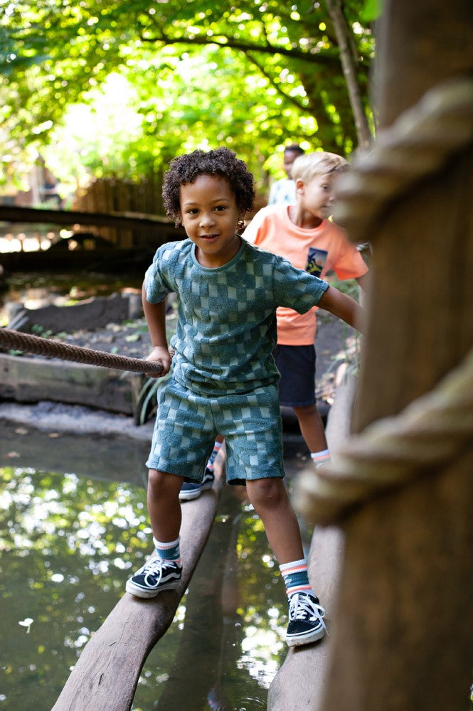 || Sturdy || Geblokte badstof short - Lagoon Legends