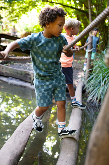 || Sturdy || Geblokte badstof short - Lagoon Legends