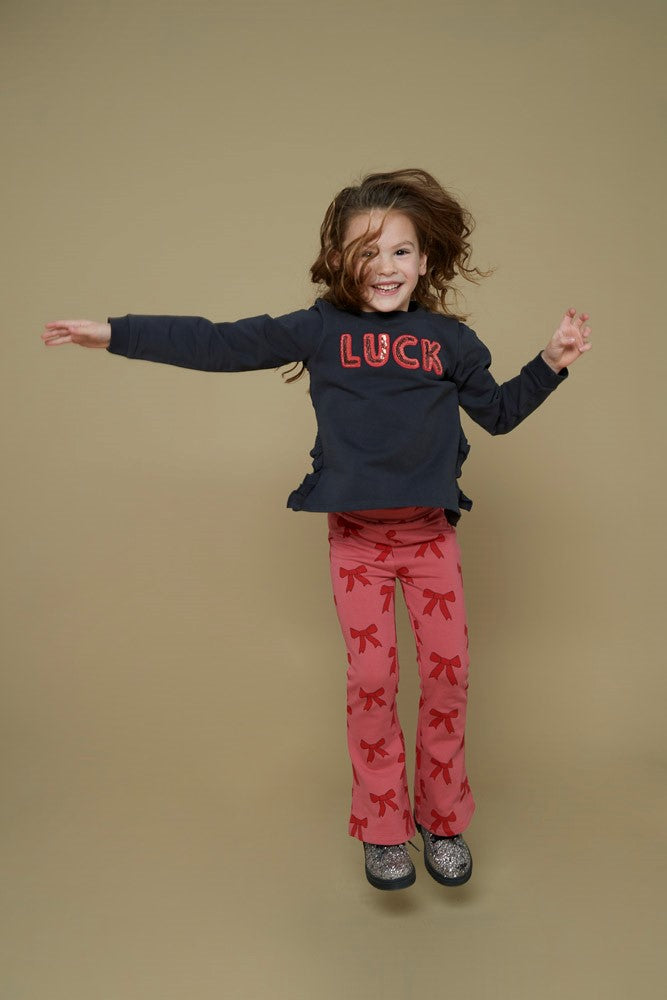 || Jubel || Flared broek met strikken print - Queen of Hearts