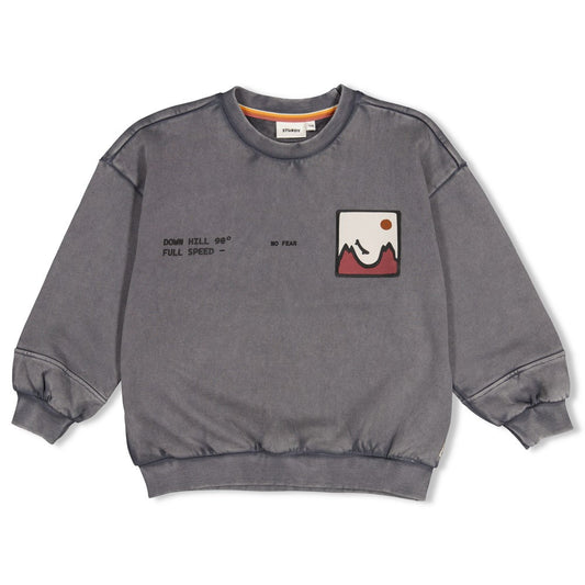 || Sturdy || Oversized sweater met backprint - Mountain Top