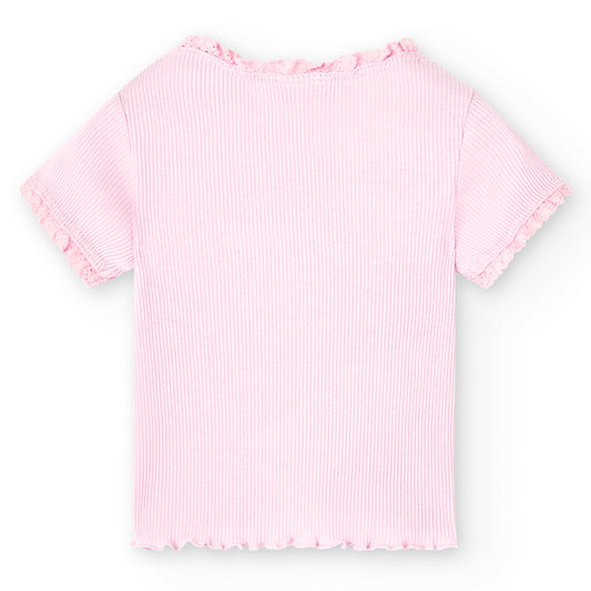 || Boboli || Basis T-shirt rib - roze