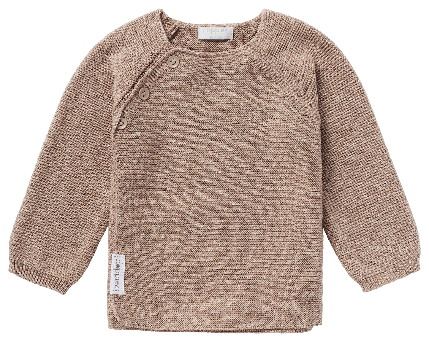 || Noppies || Basis gebreid overslagvest - Taupe Melange